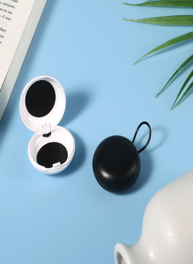 XIHIRCD 2pcs Ear Plug Carrying Cases, Mini Portable Earplug Case Earbud Organizer Holder with Lanyard Ear Bud Small Storage Box for Travel Business Outdoor Activities Trinkets and Pills(White, Black) - Image 3